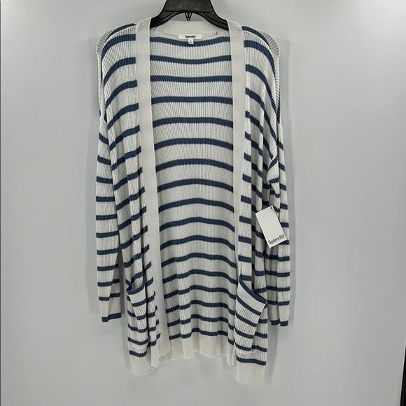 Splendid Collection Women's Luna Stripe Cardigan - Blue/White - Small - NWT - Picture 1 of 6